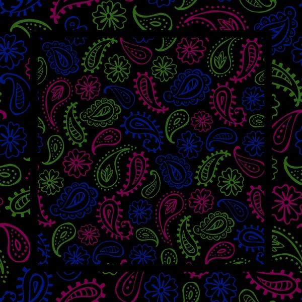Black Paisley Neoprene Mahjong Mat