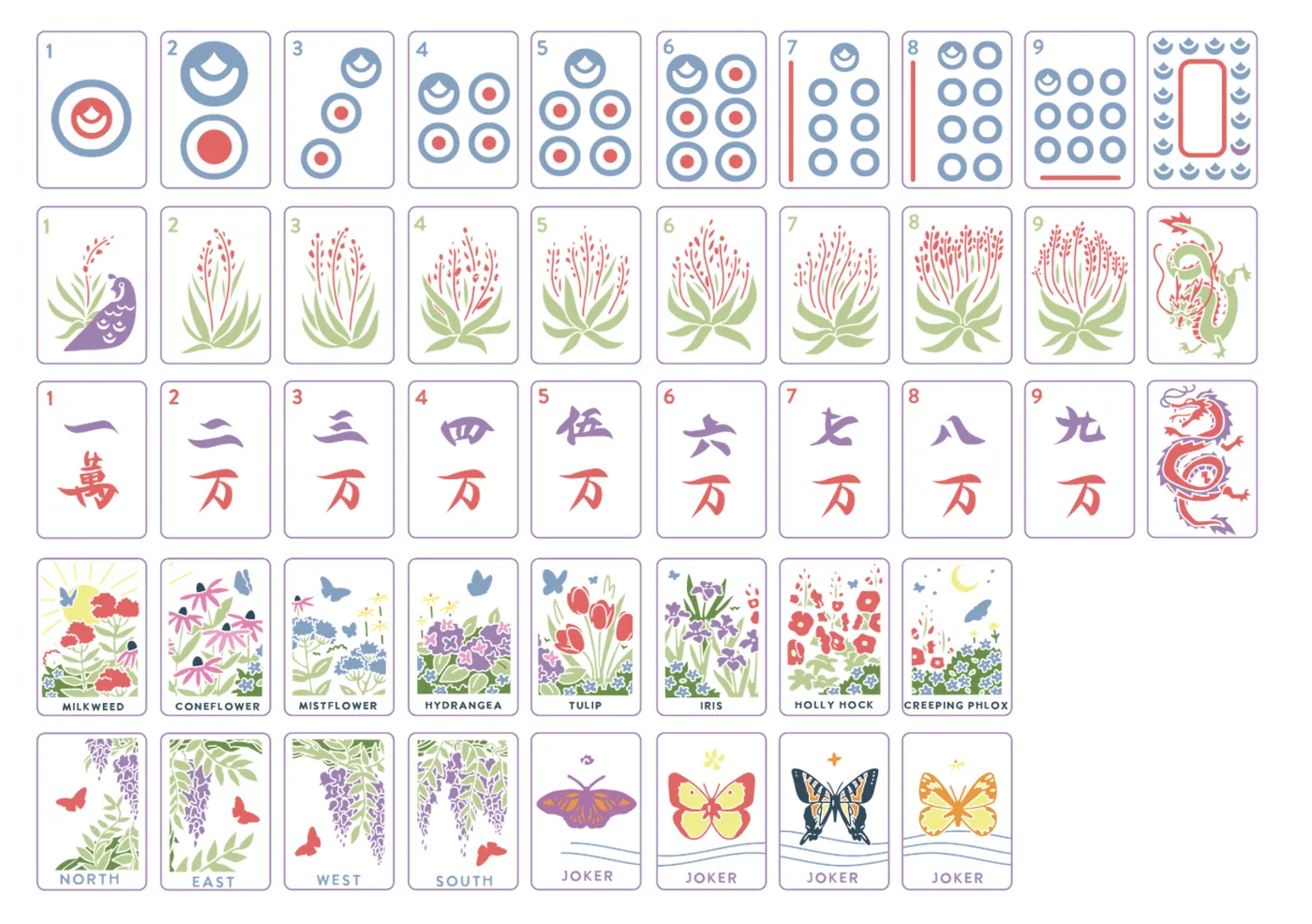 West Wind Mahjong Mairposa Tiles
