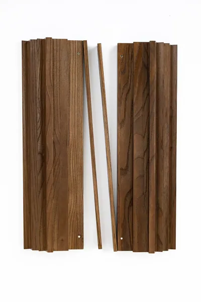 Two Player Wood Mahjong Racks - Walnut
