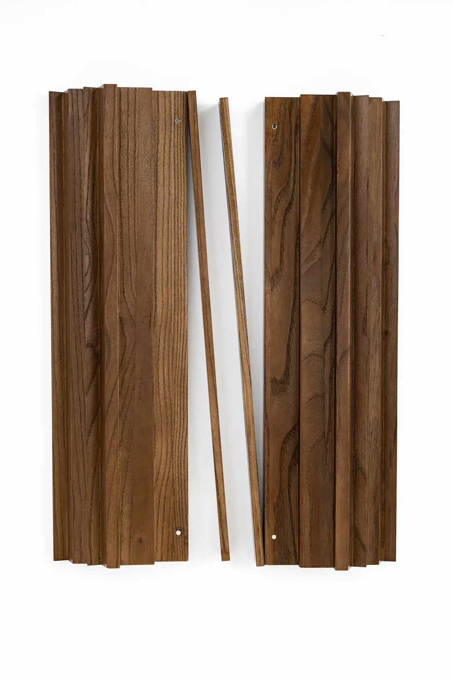 Two Player Wood Mahjong Racks - Walnut