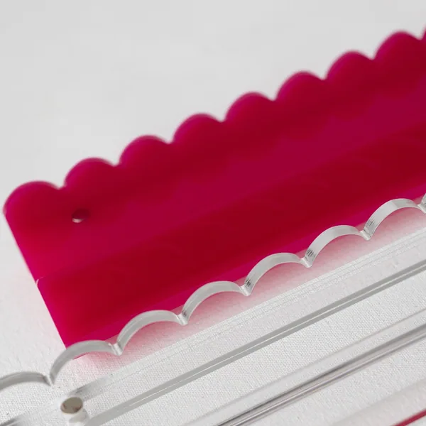 Scalloped Acrylic Mahjong Racks - Hot Pink