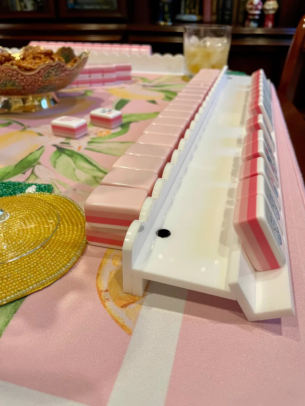 White Acrylic Scalloped Edge Racks with Magnetic Pusher