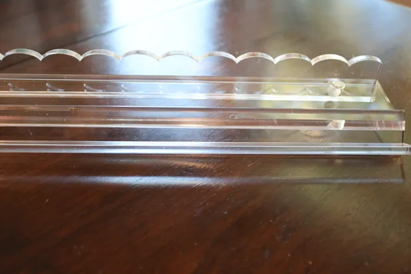 Clear Scalloped Edge Racks with Magnetic Pusher