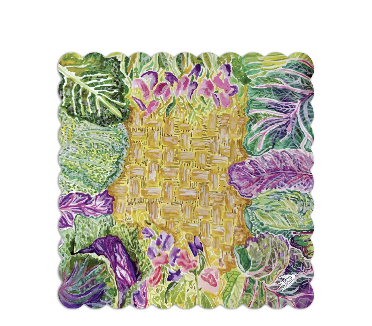 Cabbage Blossoms Mahjong Mat