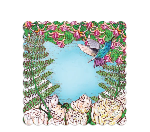 Hummingbird in Fuchsia Mahjong Mat