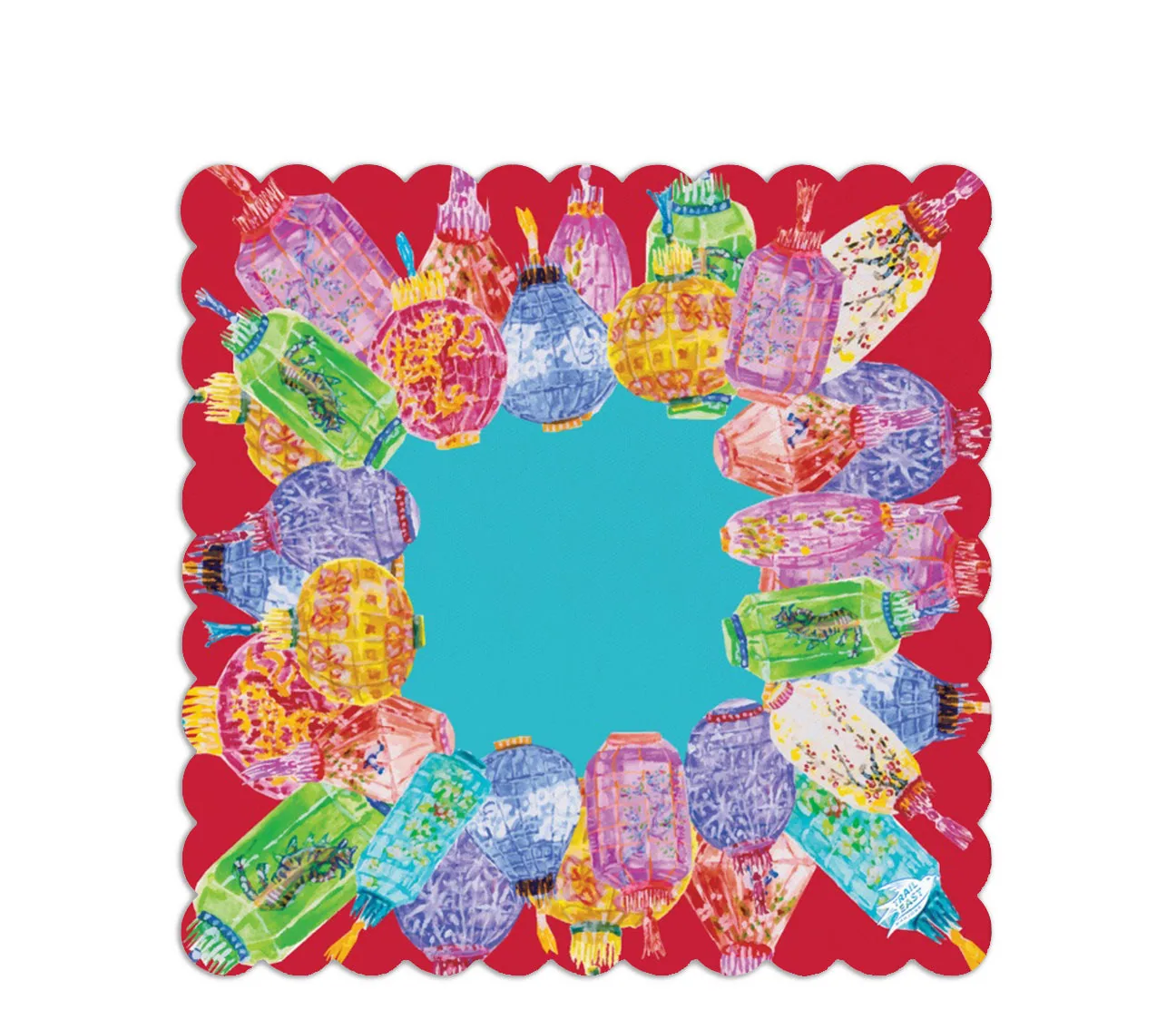Original Painting Lovely Lanterns Mahjong Mat (Neoprene and Leather Look)