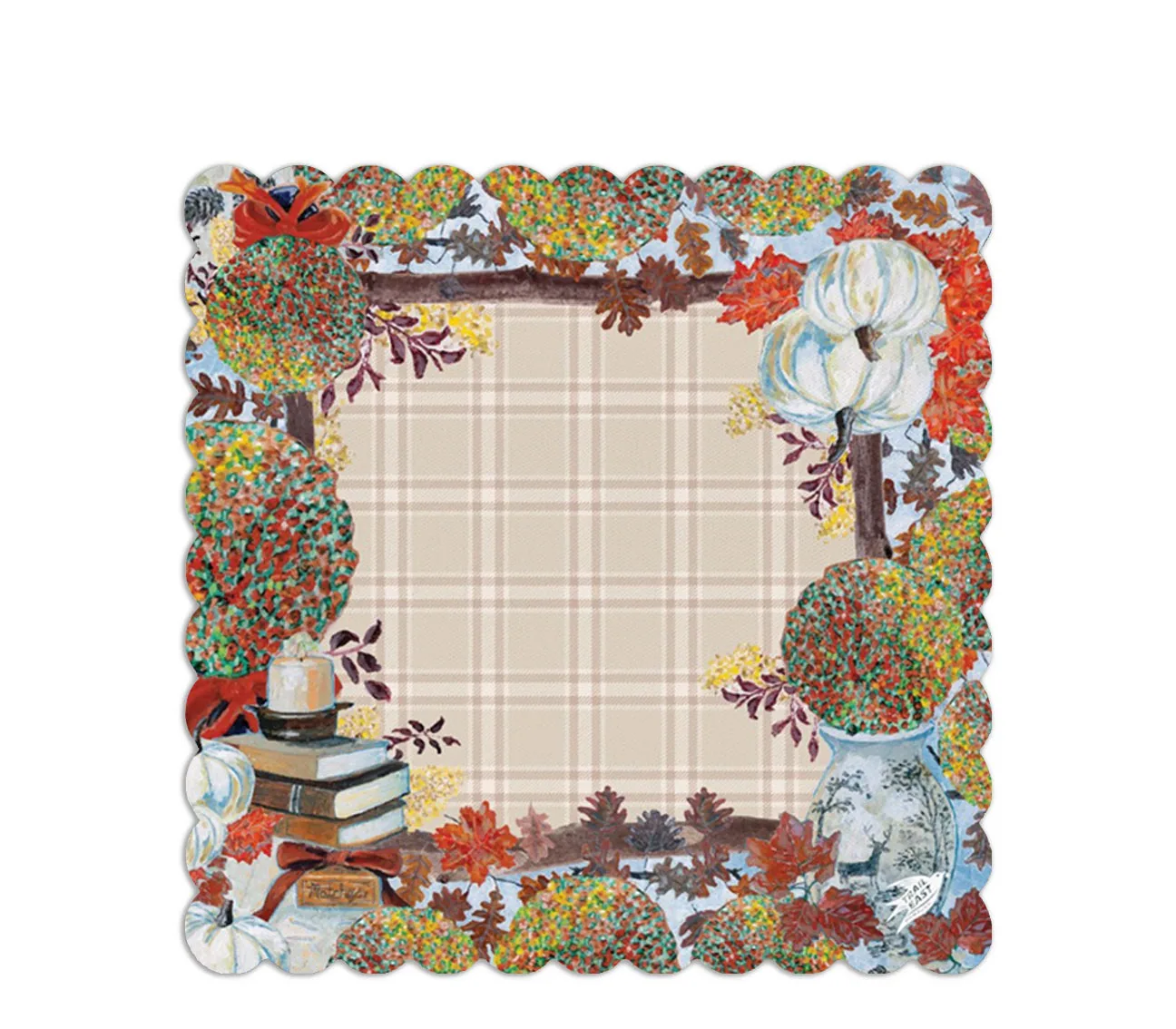 Original Painting Cozy Fall Mahjong Mat (Neoprene and Leather Look)