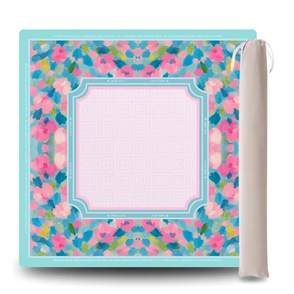 Watercolor Bloom Mahjong Mat