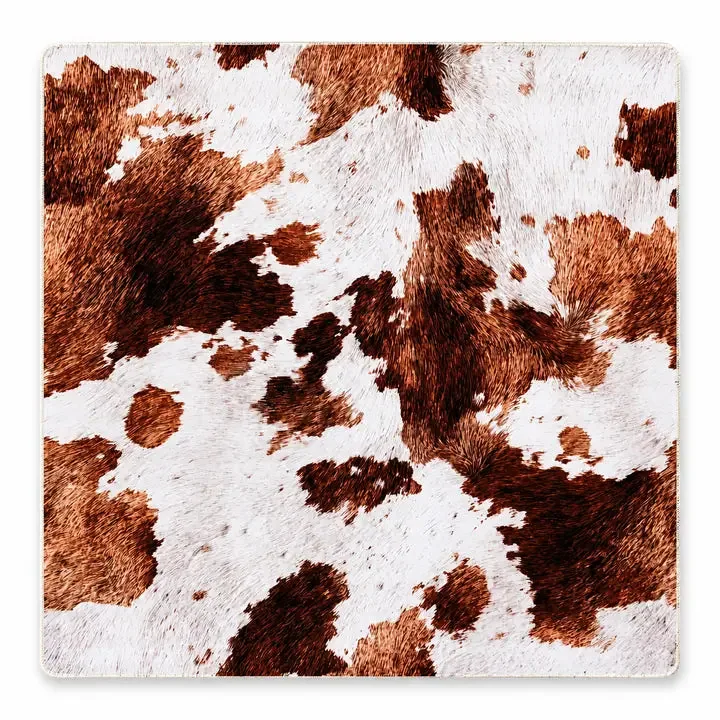 Highland Cow Hide Safari Club Collection Mahjong Mat – 33"