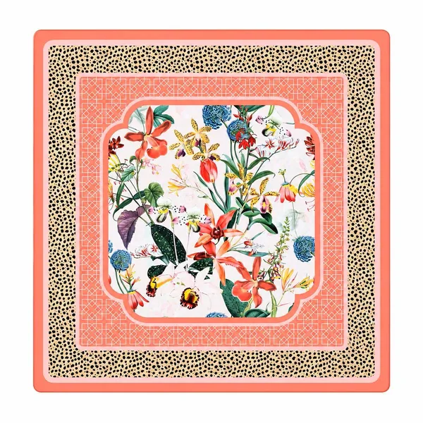 Peach Spotted Cheetah in Bloom Premium Mahjong Mat – 33"