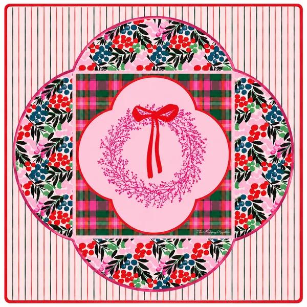 Holiday Wreath Premium Mahjong Mat – 33"