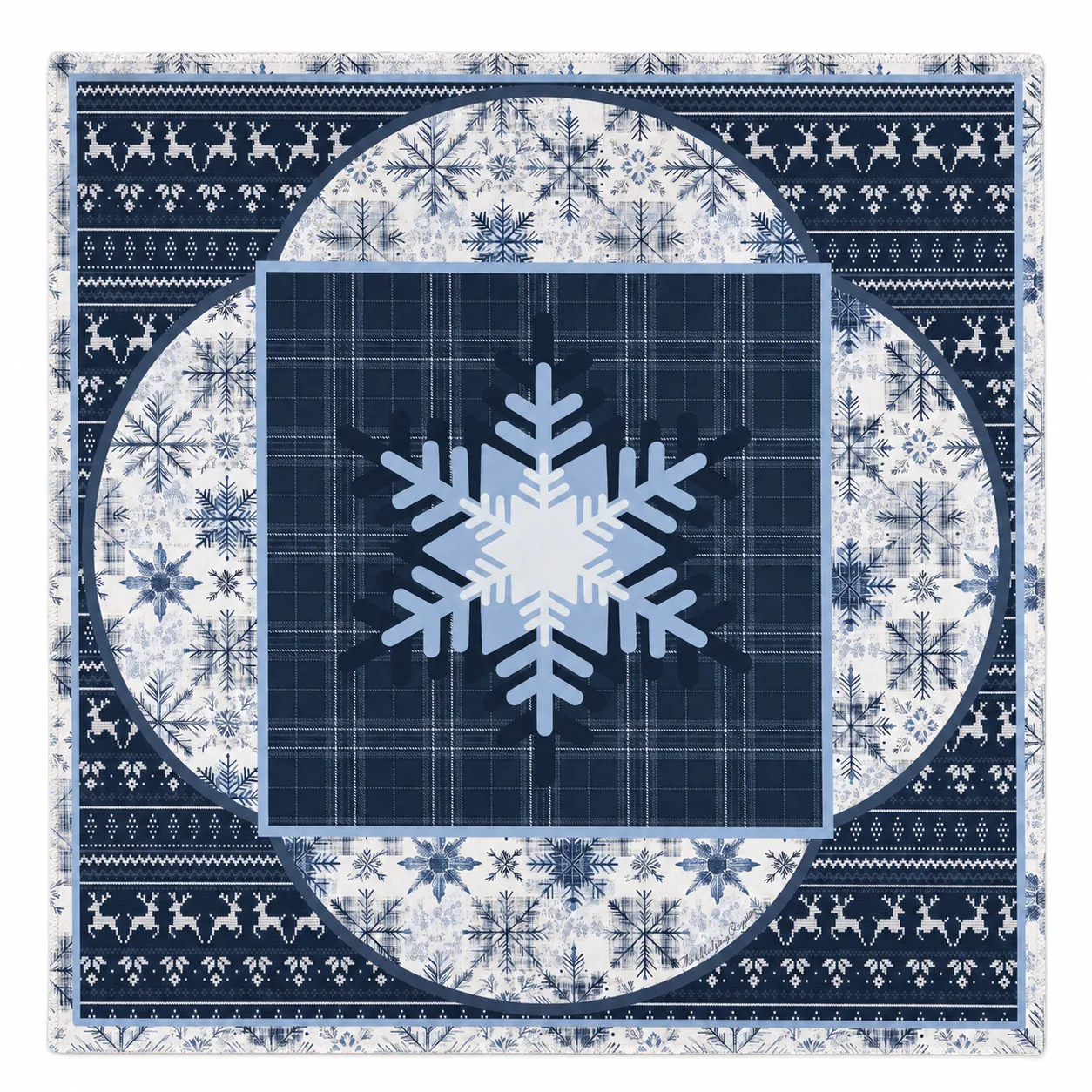 Snowflake Lodge Premium Mahjong Mat – 33"