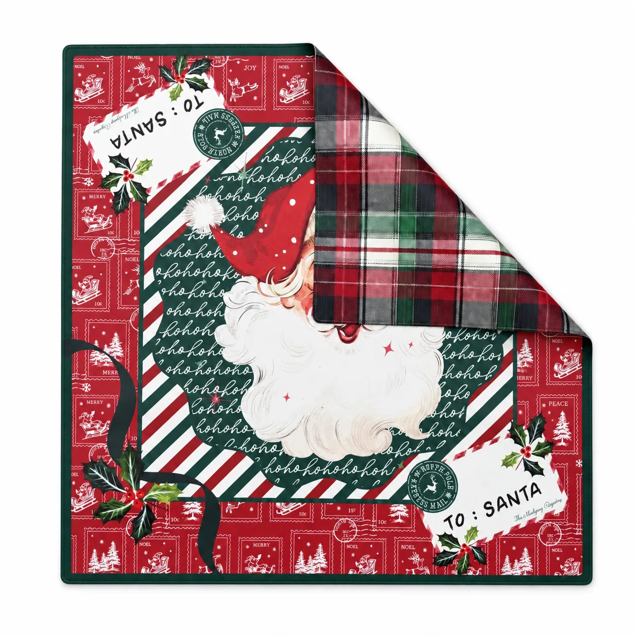 Letters to Santa Double-Sided Leatherette Mahjong Mat – 31.5"