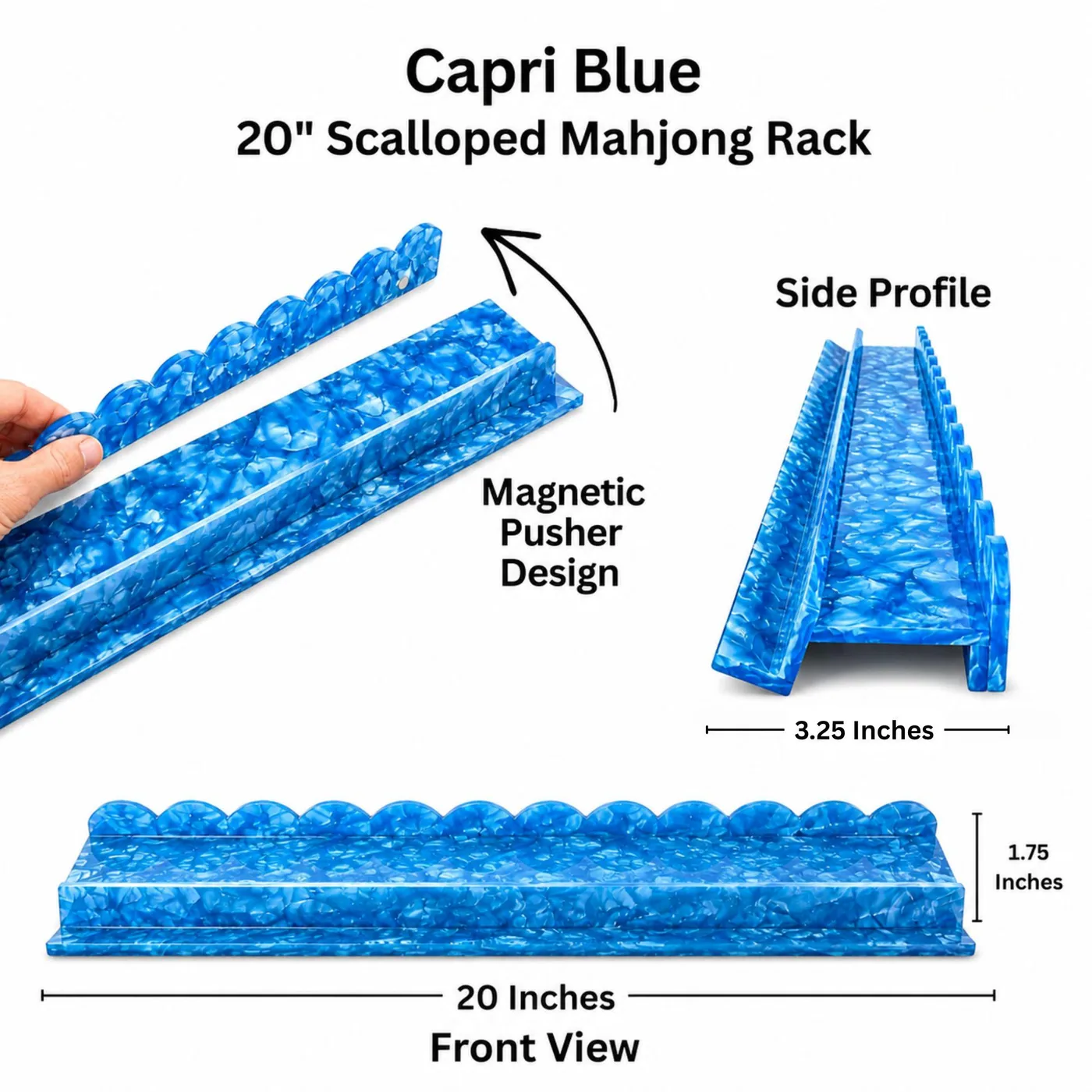 Luxury Pearlized Acrylic Mahjong Racks – Capri Blue