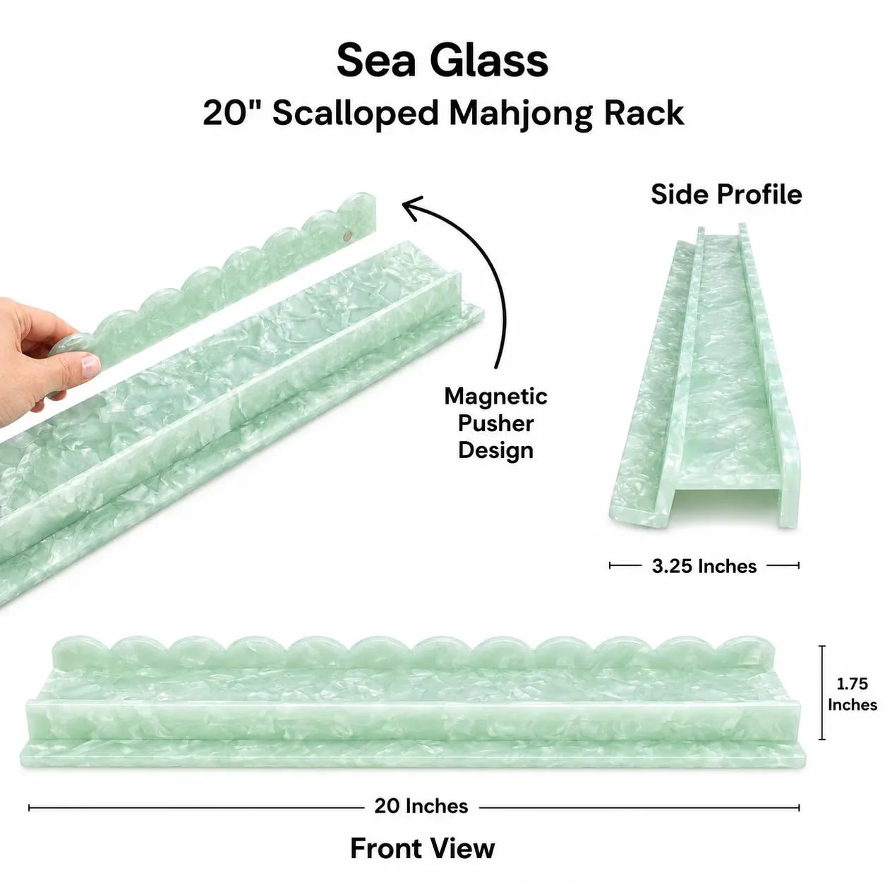 Luxury Pearlized Acrylic Mahjong Racks – Sea Glass