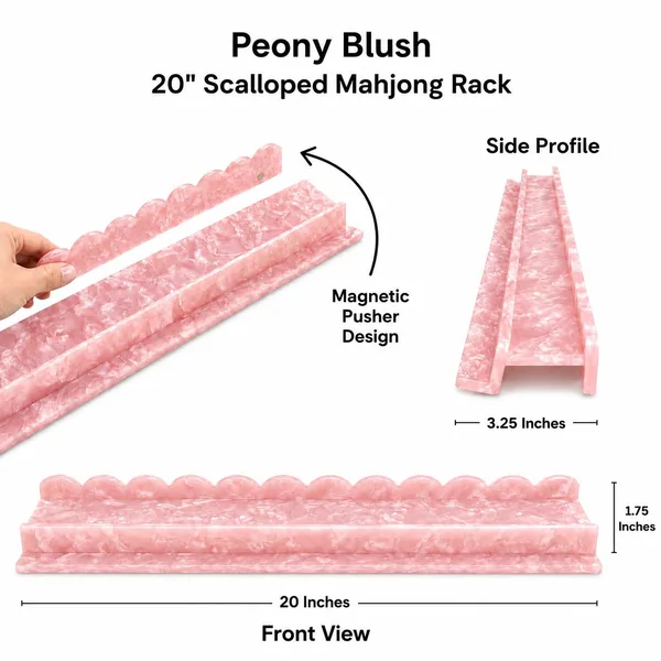 Luxury Pearlized Acrylic Mahjong Racks – Peony Blush