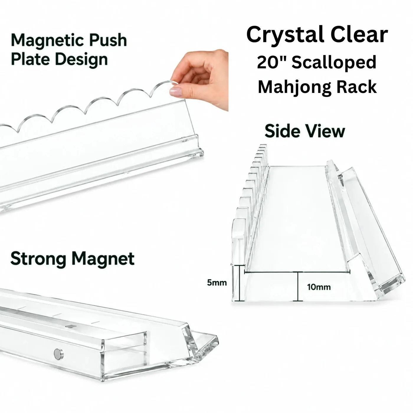 Signature Collection Acrylic Mahjong Racks – Crystal Clear