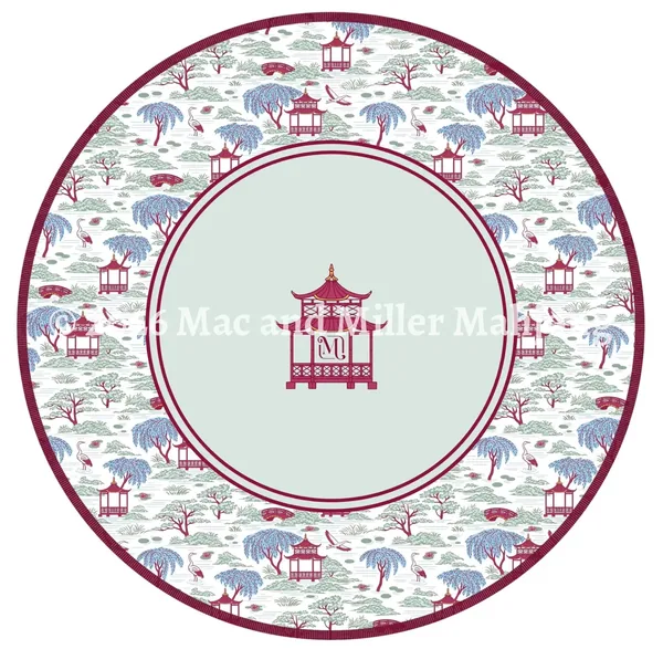 Heirloom Collection: Chinoiserie Round Mahjong Mat