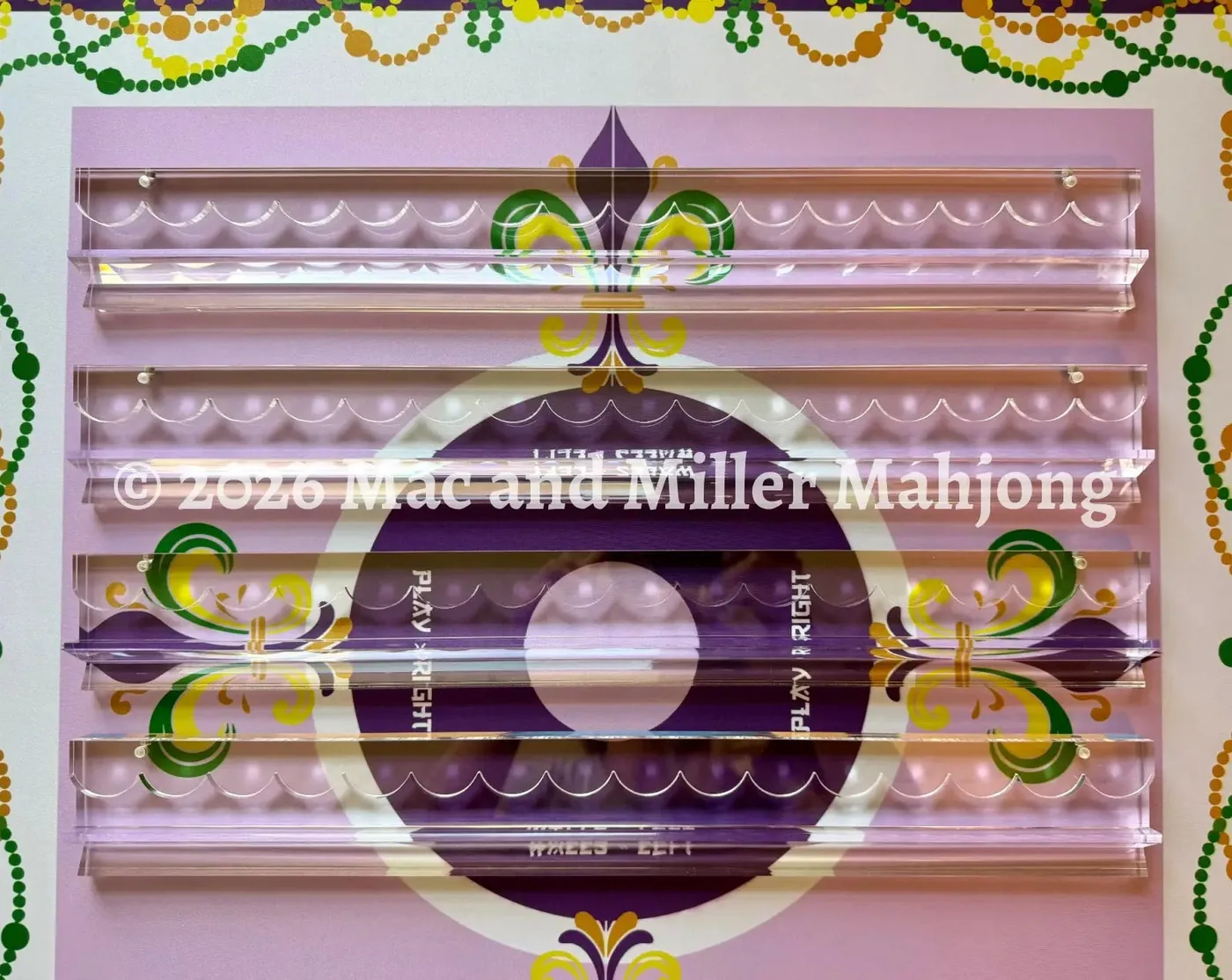 Crystal Clear Scalloped Mahjong Racks + Velvet Rack Bag