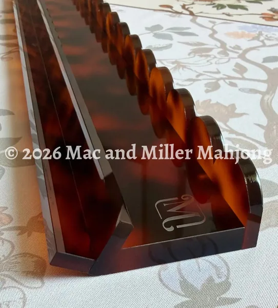 Ember Tortoise Scalloped Mahjong Racks + Velvet Rack Bag