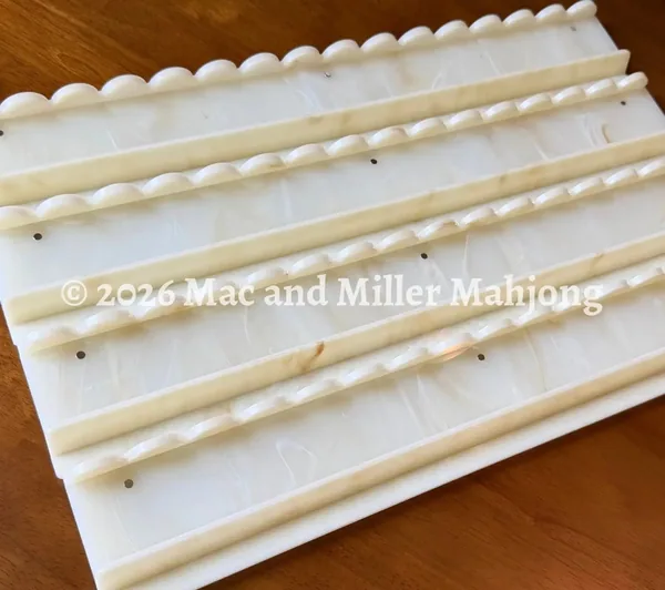 Heirloom Ivory Scalloped Mahjong Racks + Velvet Rack Bag
