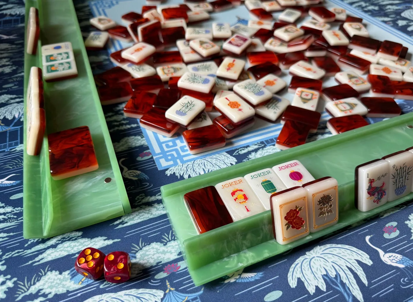 Agave Mahjong Racks + Velvet Rack Bag