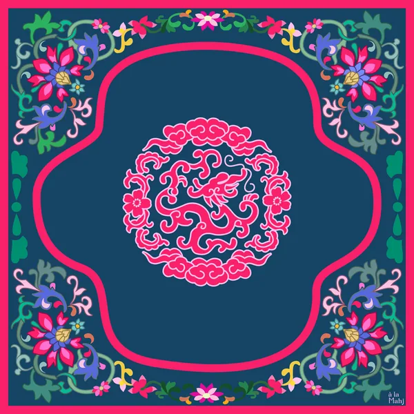 Mat - Dark Brocade in Bloom Mahjong Mat