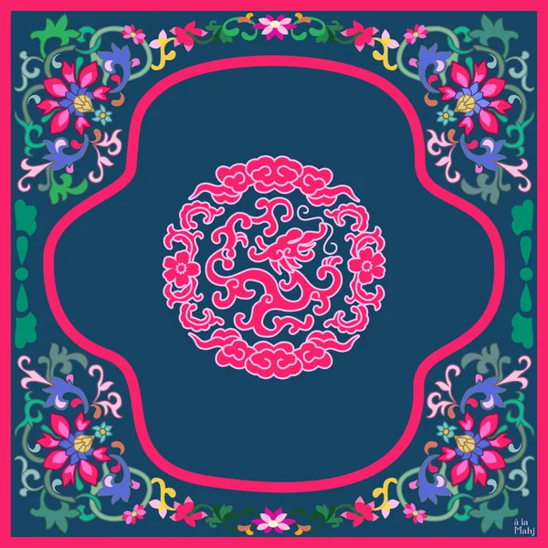 Mat - Dark Brocade in Bloom Mahjong Mat