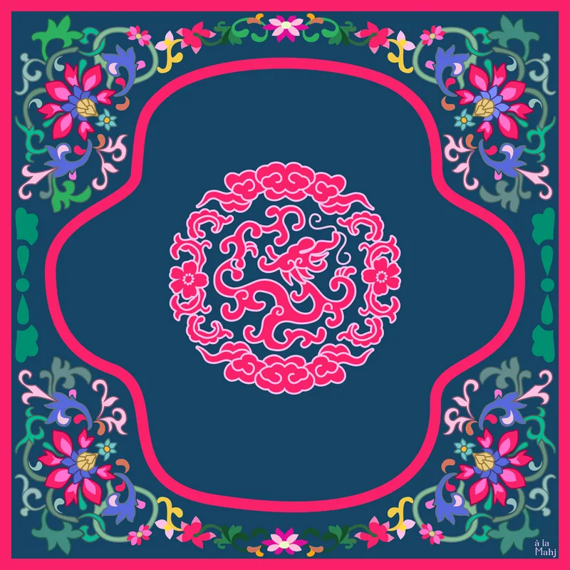 Mat - Dark Brocade in Bloom Mahjong Mat