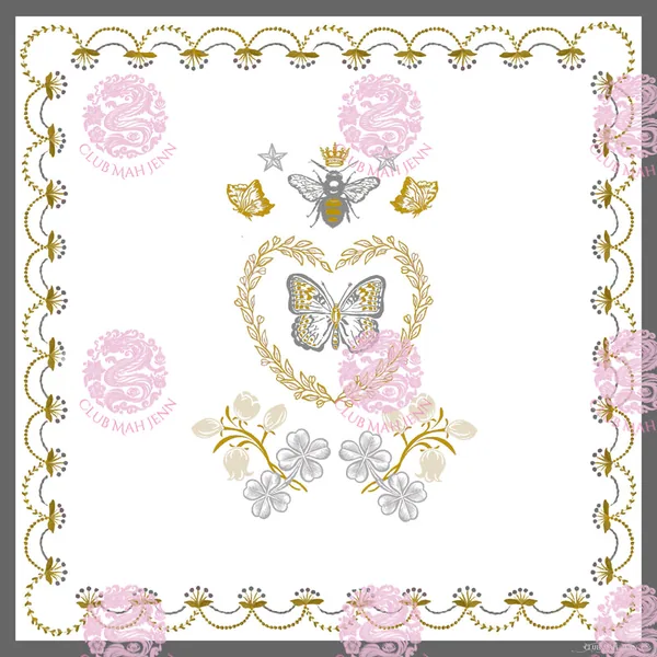 FLAWED / DAMAGED D'or Flower Leatherette Mat - Silver & Gold  FINAL SALE . SOLD AS IS NO RETURNS
