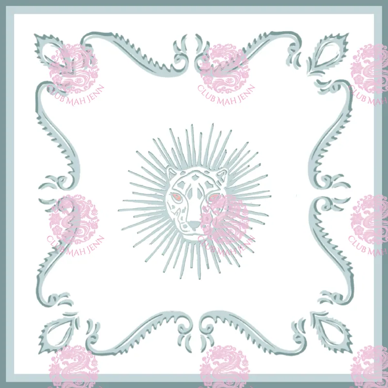 Queen of Dragons Leatherette Mat -Pale Blue & Coral EST SEPTEMBER DELIVERY FINAL SALE