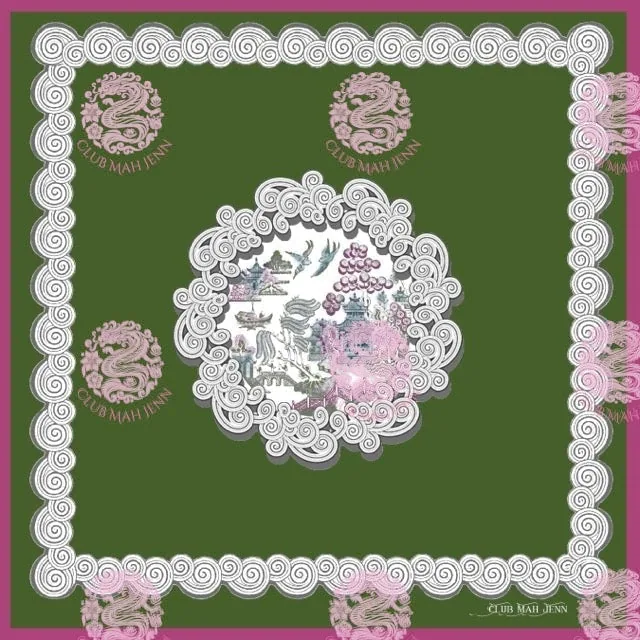 FLAWED & IMPERFECT D'or Chinoise Leatherette Mat - Jade FINAL SALE . AS IS CONDITION NO REFUNDS NO RETURNS