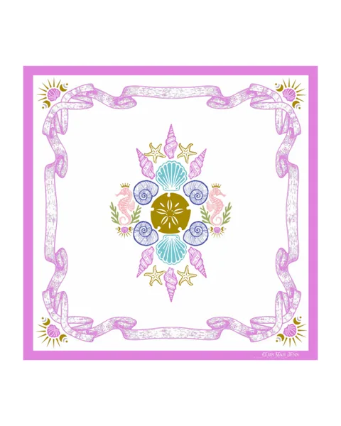 Flowers of the Sea Leatherette Mat - Magenta September Estimated Availability ©2023 Club Mah Jenn