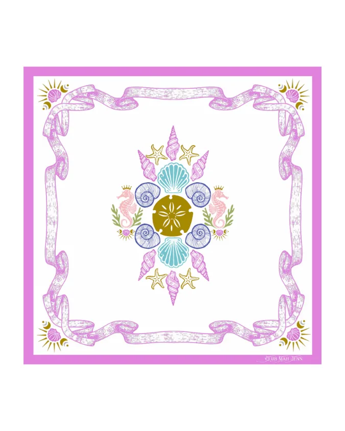 Flowers of the Sea Leatherette Mat - Magenta September Estimated Availability ©2023 Club Mah Jenn