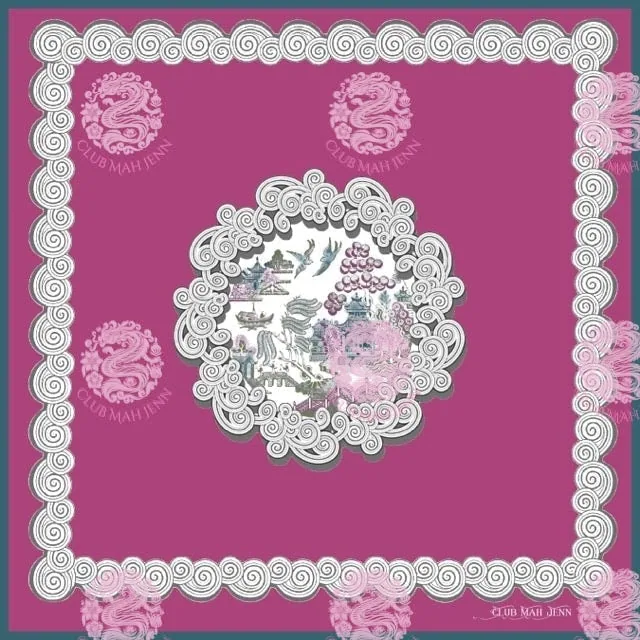 D'or Chinoise Leatherette Mat -Magenta. September Estimated Ship Date