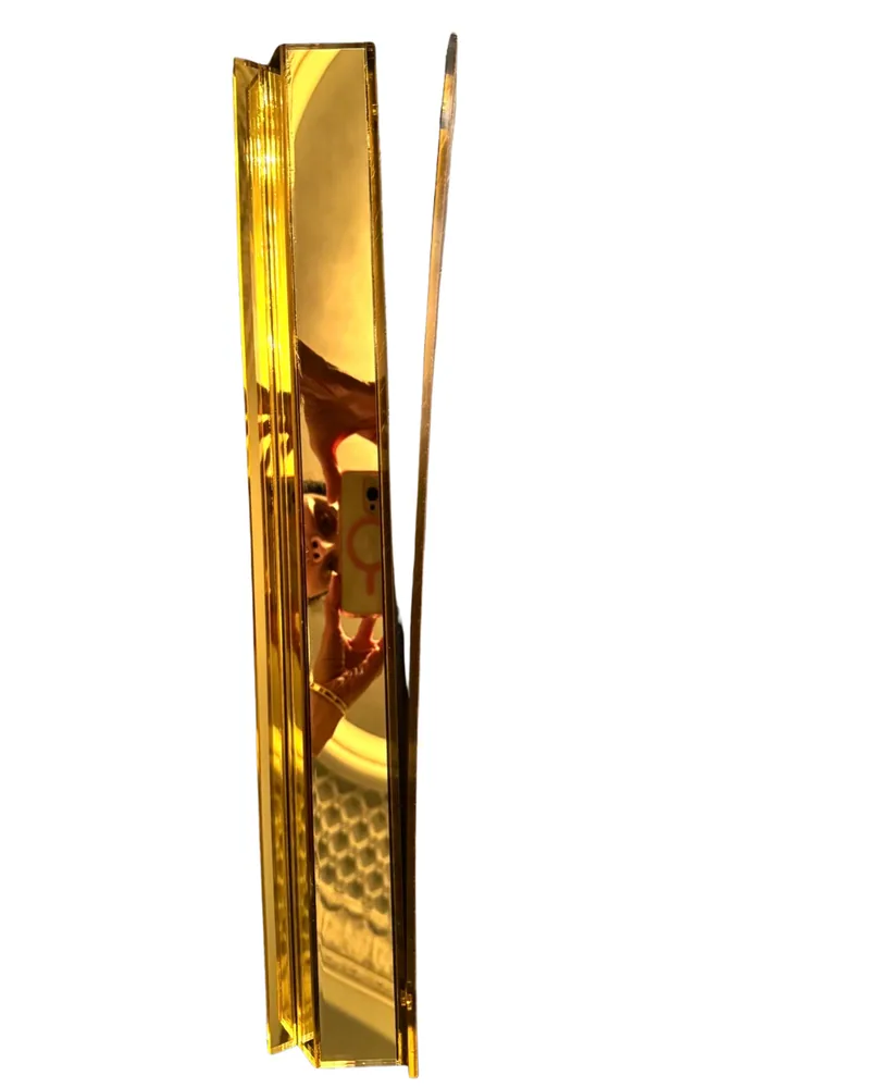 FLAWED & DAMAGED AS IS Gold Mirrored Racks- FINAL SALE - NO REFUNDS. YOU ARE PURCHASING A FLAWED ITEM