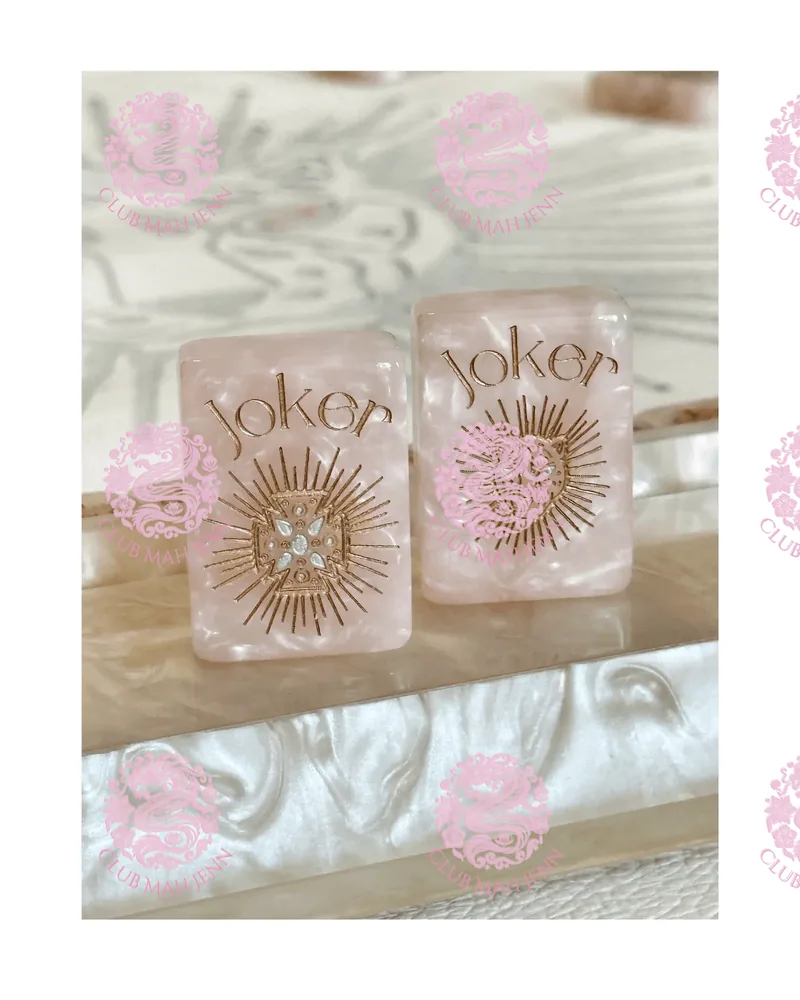 D'or Pink Mother of Pearl Mah Jong Set - Silver & Gold RETIRED