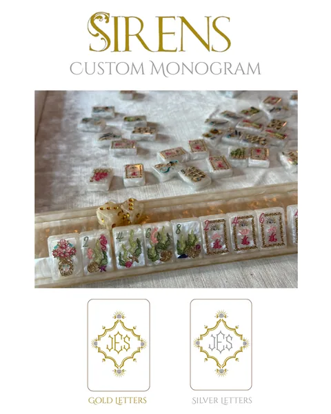 CUSTOM Sirens Mother of Pearl Mah Jong Set - PRE-ORDER EARLIEST ESTIMATED DELIVERY March 2027 This is a Custom Order & Cannot Be Cancelled or Refunded for Any Reason ©2023 Club Mah Jenn
