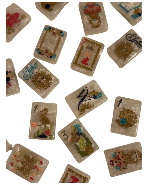 CUSTOM Sirens Mother of Pearl Mah Jong Set - PRE-ORDER EARLIEST ESTIMATED DELIVERY March 2027 This is a Custom Order & Cannot Be Cancelled or Refunded for Any Reason
