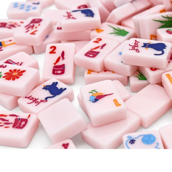 Cat Lady Rose Mahjong Tile Set
