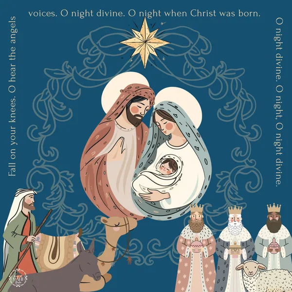 Oh Holy Night Mahjong Mat 33" x 33"