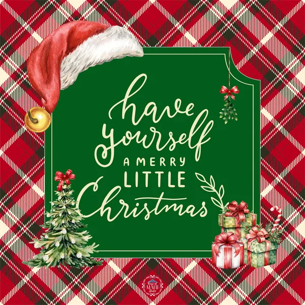Merry Little Christmas Mahjong Mat 33" x 33" (ships rolled)