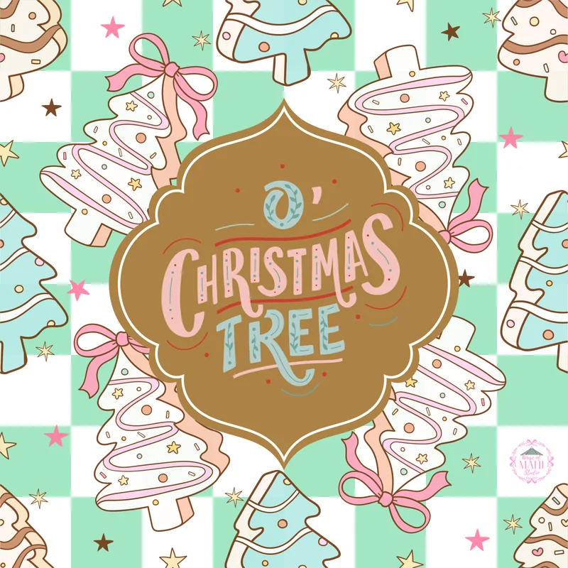 O' Christmas Tree Retro Mahjong Mat 33" x 33" (ships rolled)