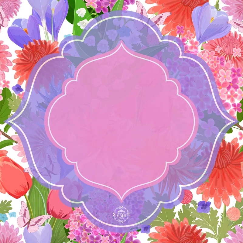 Mahj in Bloom 33" x 33" (Ship Rolled Up)