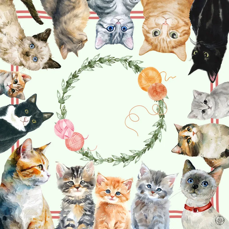 Let’s Meowjong Mahjong Mat 33"x33" (Ship Rolled up)
