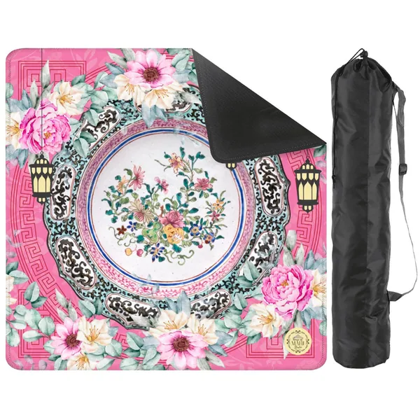 Pink Medallion Mahjong Mat 33" x 33" (Ship Rolled up)