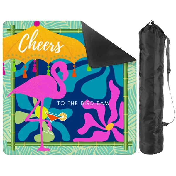 Cheers to the Bird Bam Travel Mahjong Mat 20.9"x20.9" (Ship Rolled up)