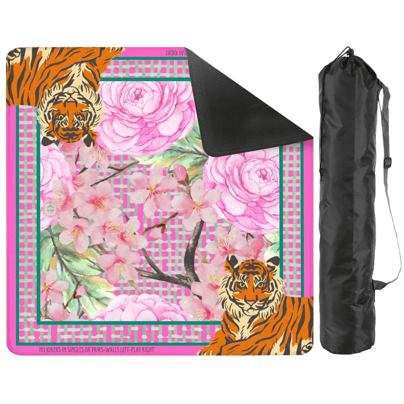 Cheery Tiger Travel Mahjong Mat 20.9"x20.9" (Ship Rolled up)