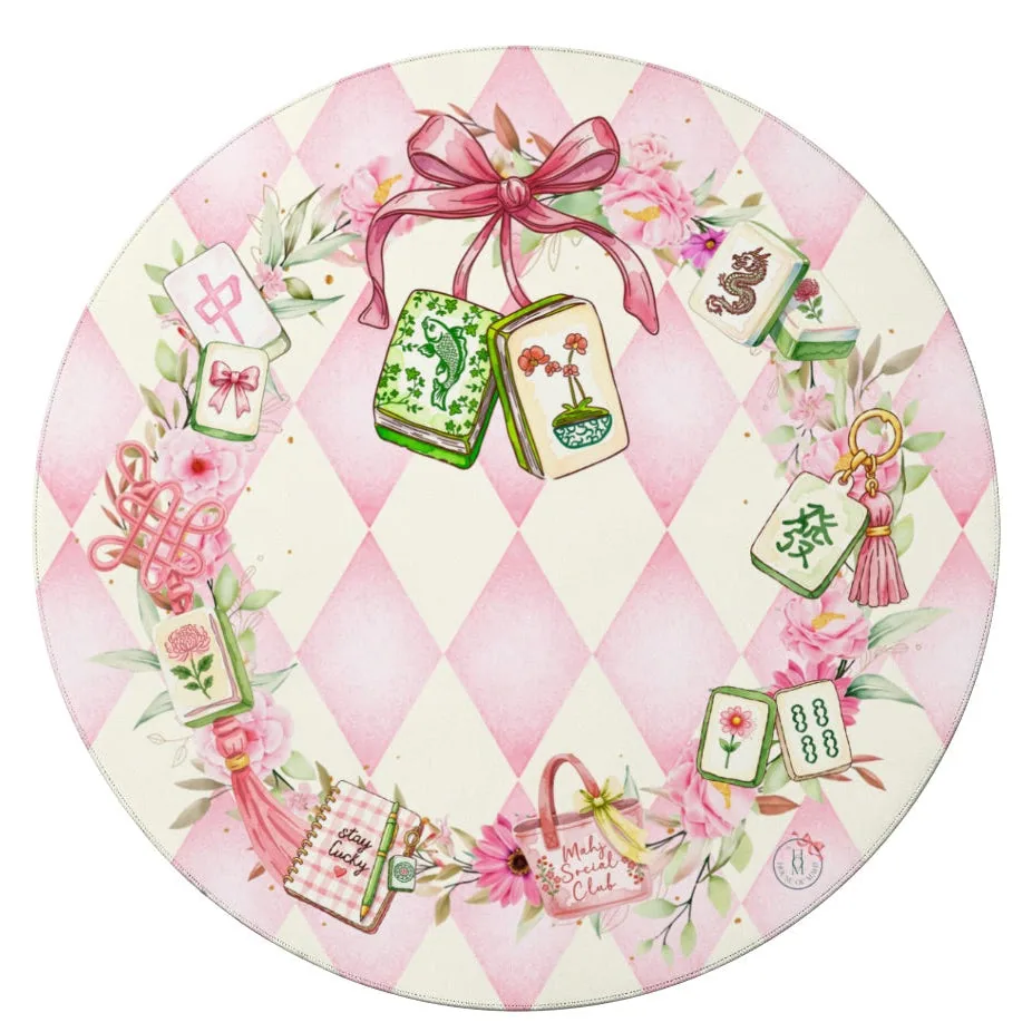 Tiles and Treasures Wreath ROUND 42" Mahjong Mat