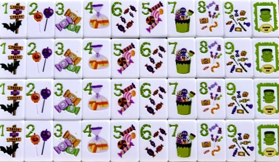 Spooky Mahj Halloween Tile Set/Mat Bundle